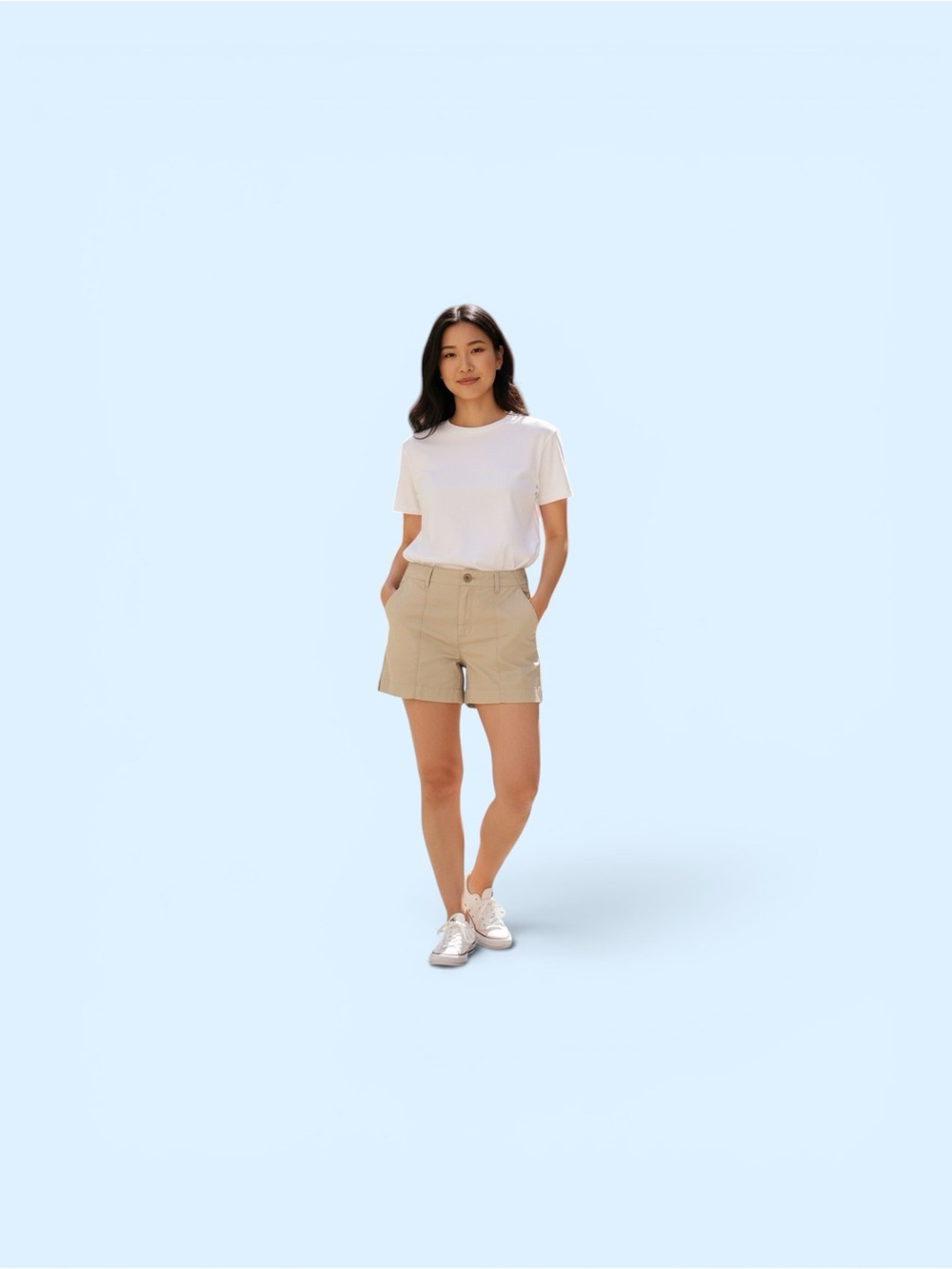 Lee Beige Cargo Bermuda Shorts